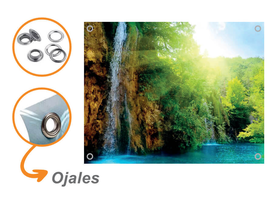 Pendón con ojales para instalación profesional
