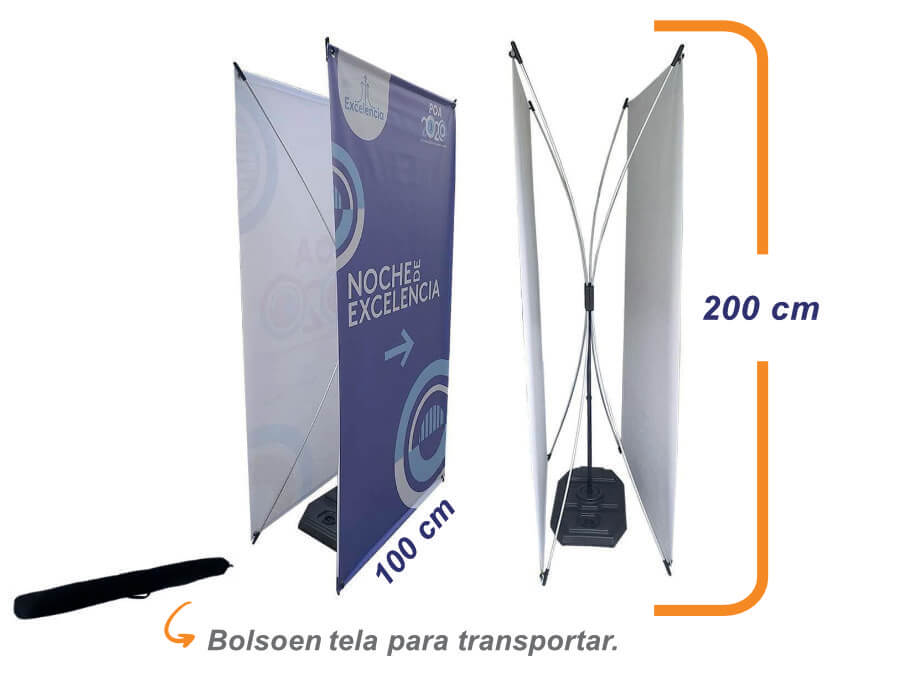 Porta Pendón Araña 2 Caras